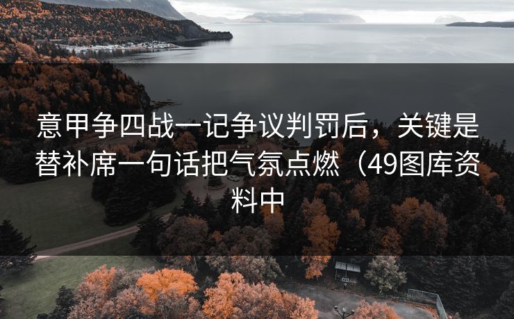意甲争四战一记争议判罚后,关键是替补席一句话把气氛点燃(49图库资料中